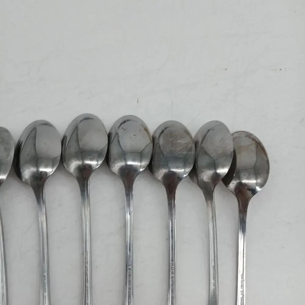 11X LH Tsp TOWLE Supreme STUART SHELL Stainless Long Handled Malt Tea Spoons